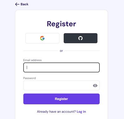 add or create an account in hostinger