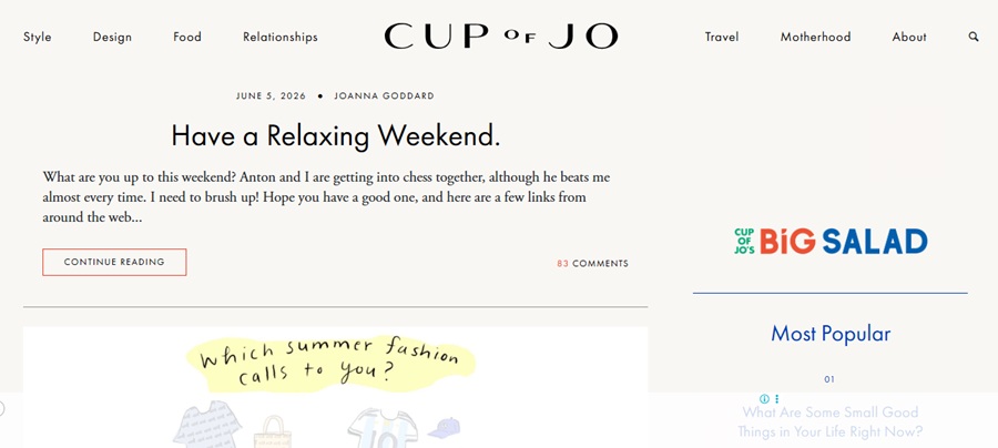 cup of jo blog