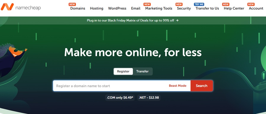 namecheap black friday sale