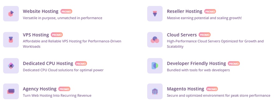 hostarmada types of hosting services 