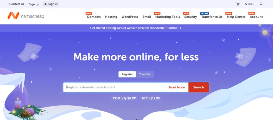 namecheap web hosting 