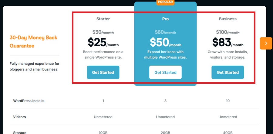 rocket.net pricing plan