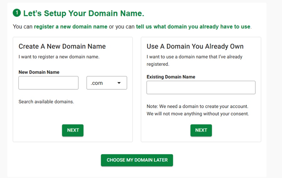 greengeeks domain name setup