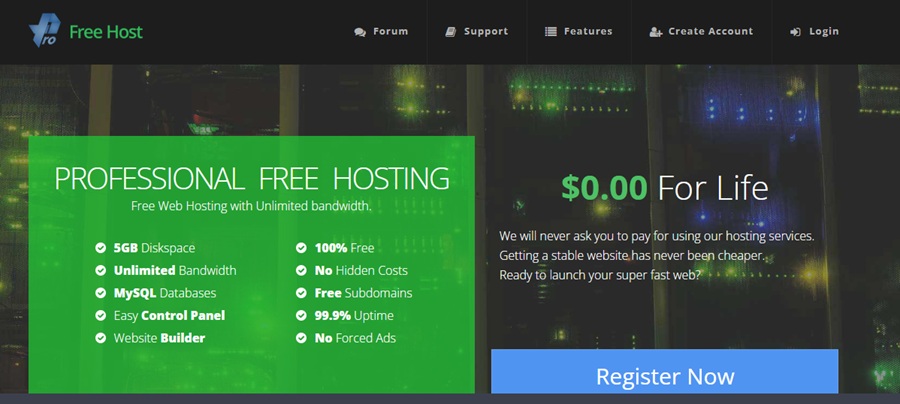 pro free host review 