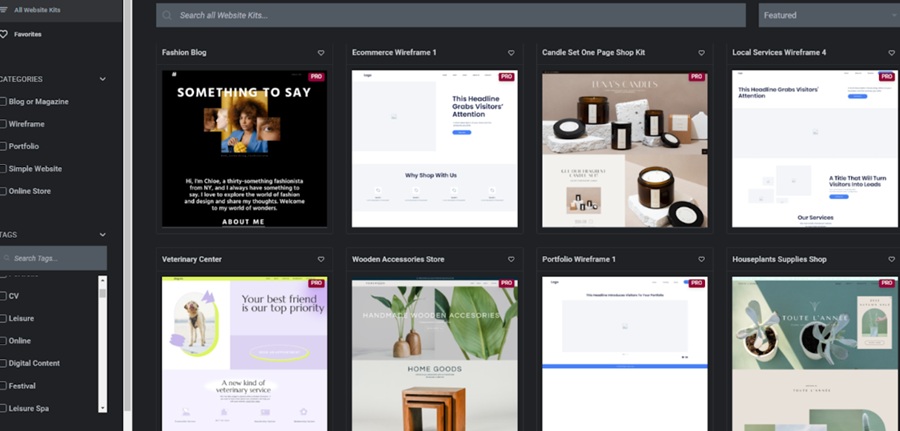 elementor website kit