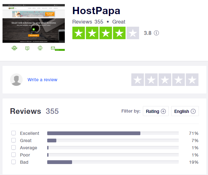 hostpapa trustpilot review