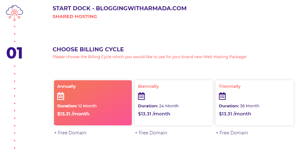 How to choose a billing cycle with HostArmada
