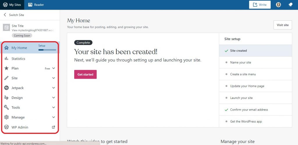 wordpress dashboard, How to create a free WordPress blog