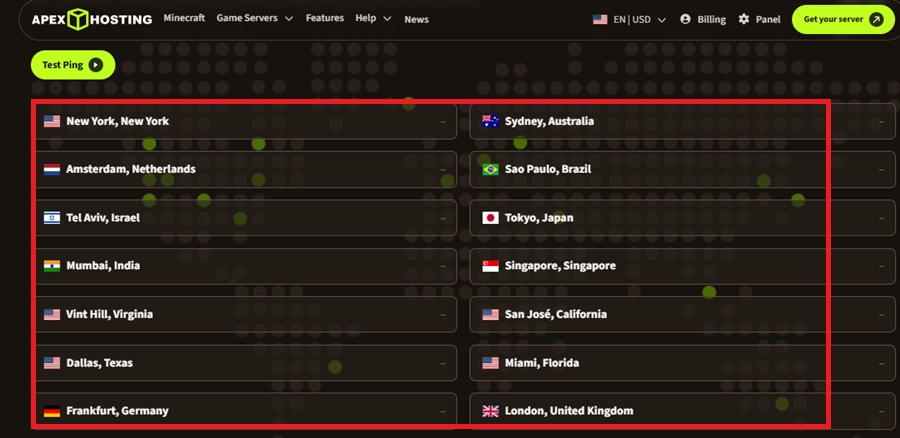 apex hosting location servers