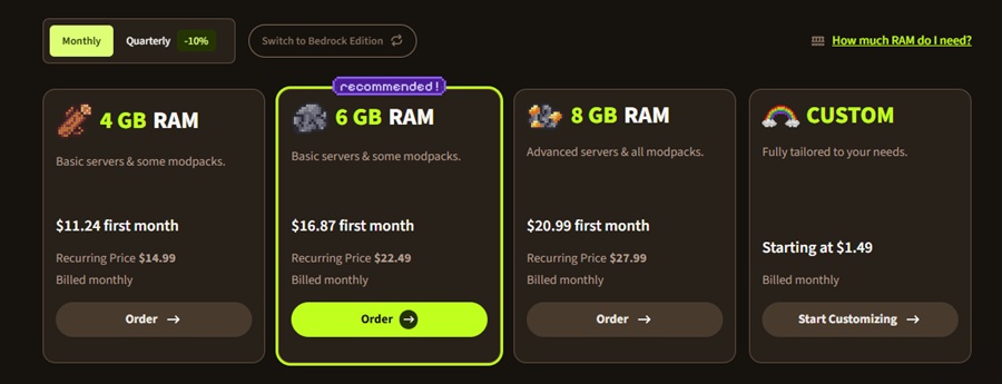 apex hosting pricing