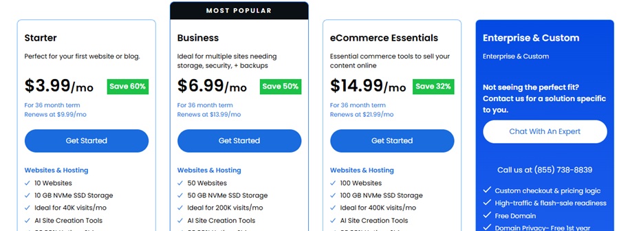 bluehost web hosting plans