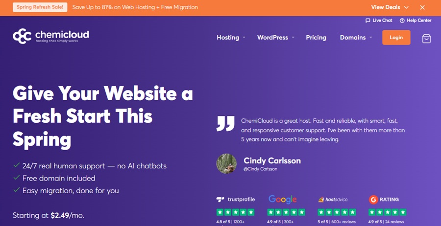 chemicloud web hosting