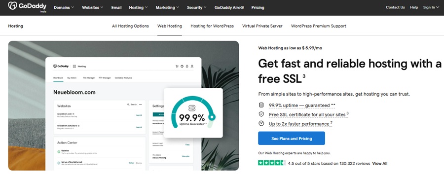 godaddy shared hosting 