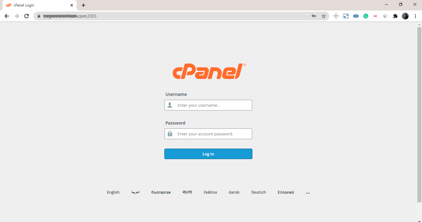 cPanel login