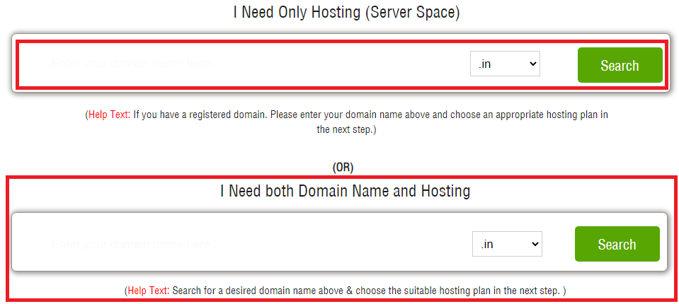choose a domain, hostingraja