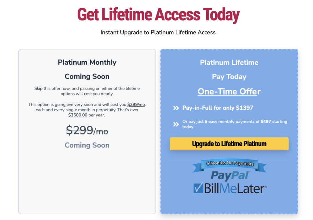 GrooveFunnels Pricing Plans & The Platinum Lifetime Deal Cost