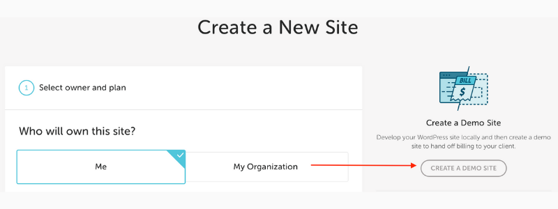 step 2 how to create a demo site on flywheel