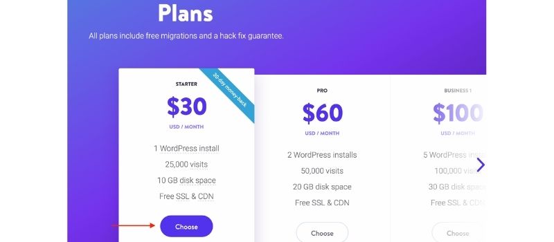 step 2 to apply discount code of kinsta