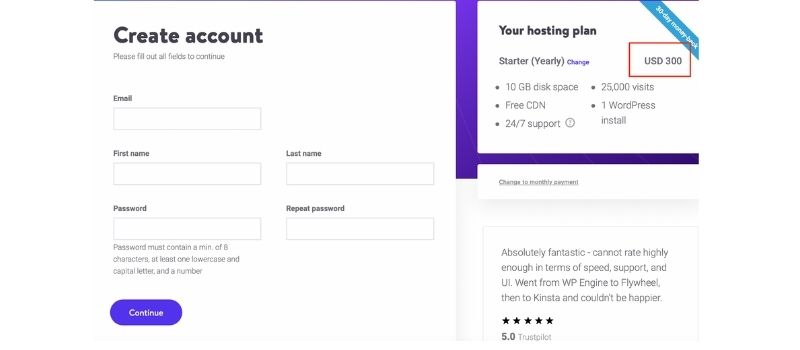 step 4 to apply kinsta discount