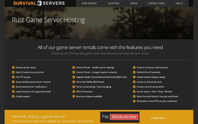 surviver rust game servers