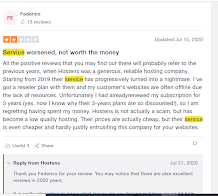 review of hostens by customers
