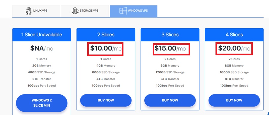 interserver vps windows price
