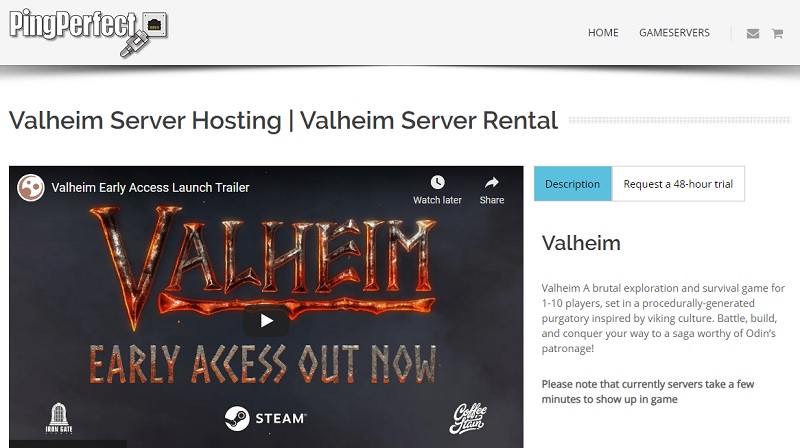 pingperfect valheim server hosting