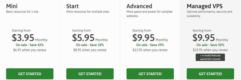 Scalahost web hosting plan