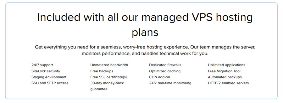 bluehost vps features 