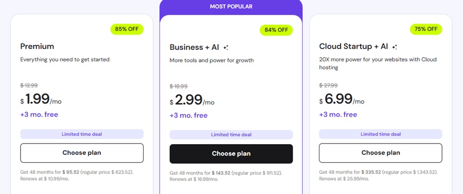 hostinger wordpress hosting pricing 