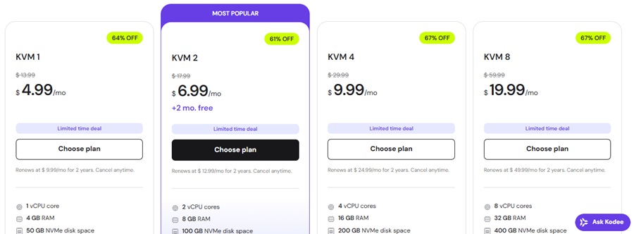 hostinger vps hosting pricing