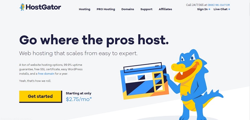 HostGator offers month to month web hosting plans