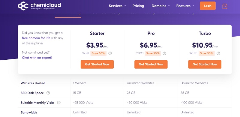 ChemiCloud Hosting in USA Pricing