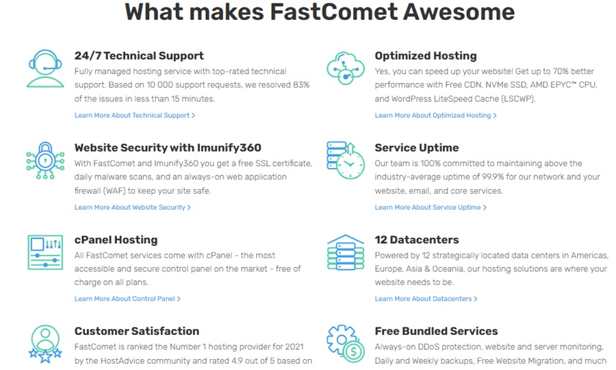 fastcomet features 