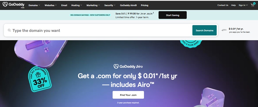 godaddy hosting server