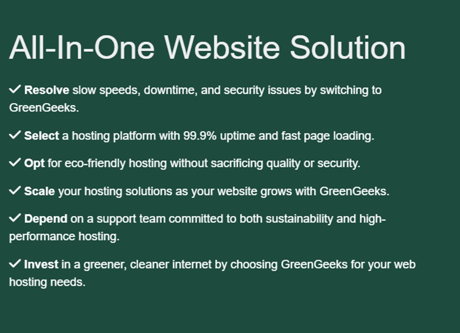 greengeeks features
