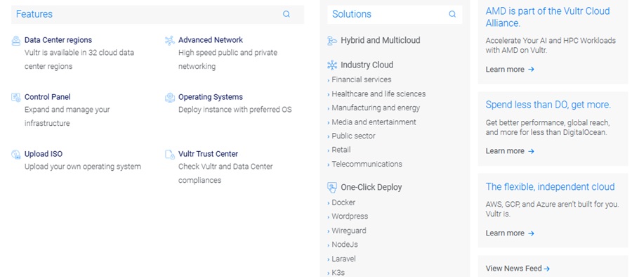 vultr managed vps hosting features