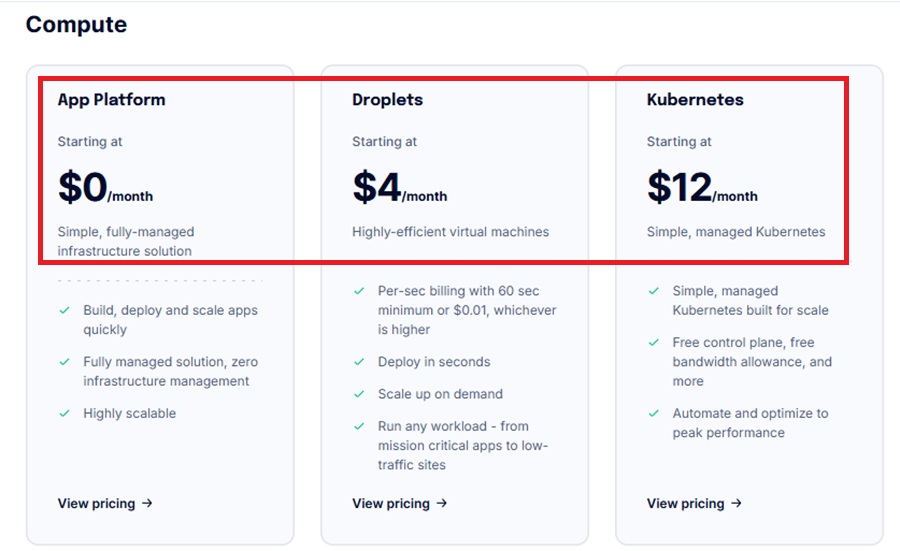 digital ocean pricing plan 