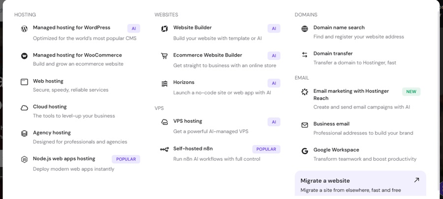 hostinger features