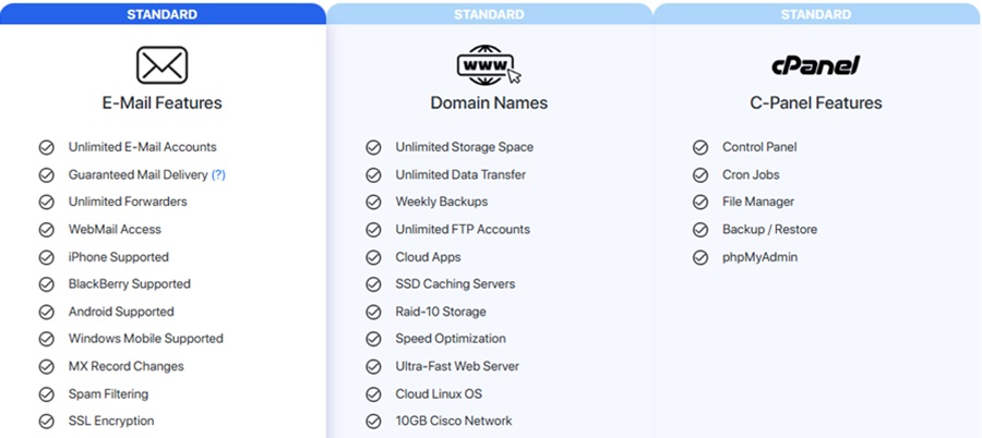 interserver web hosting features 