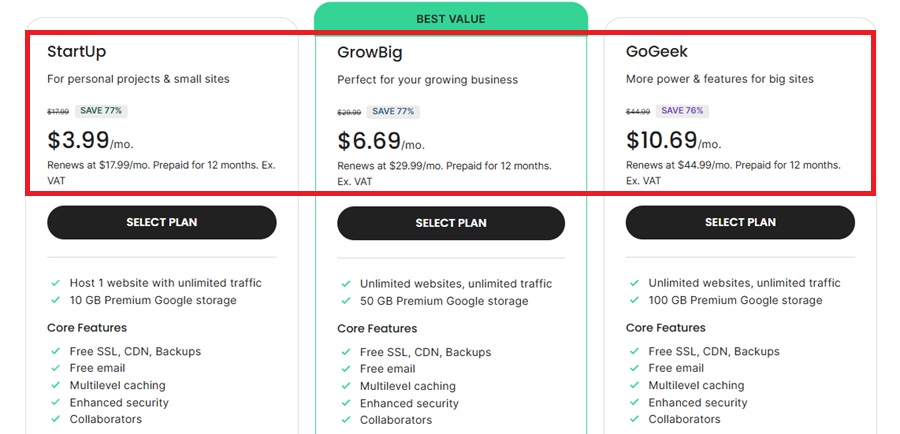 siteground pricing