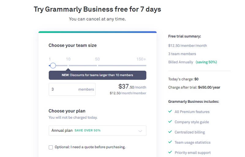 business version of grammarly