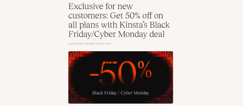 kinsta black friday