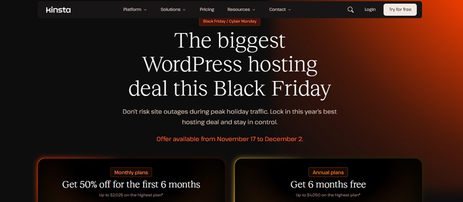 kinsta black friday sale