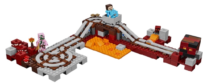 LEGO Minecraft Railway building blocks kit 