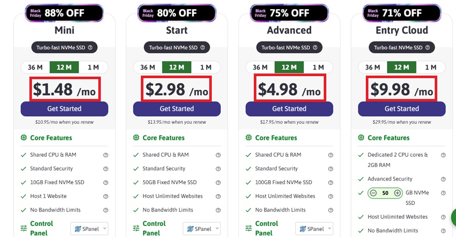 scalahosting web hosting price