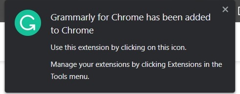grammarly added to chrome final