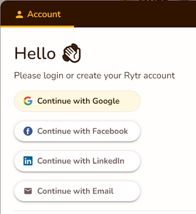 Login to apply Rytr Coupon