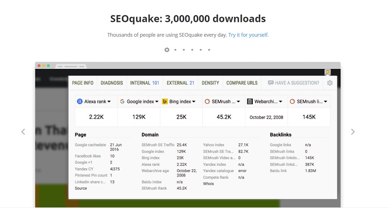 SEOquake extension