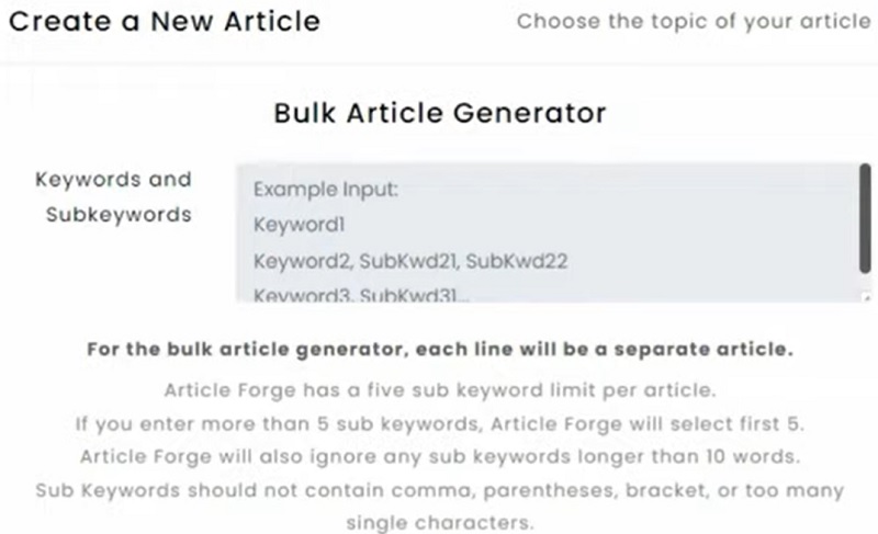 article forge demo articles steps